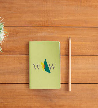 notebook book with logo