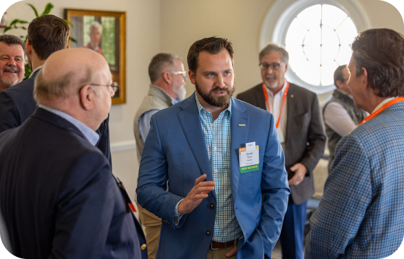 Group of leaders talking at event