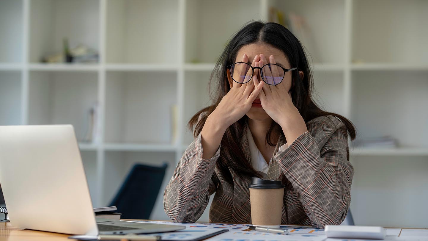 Stressed out remote worker