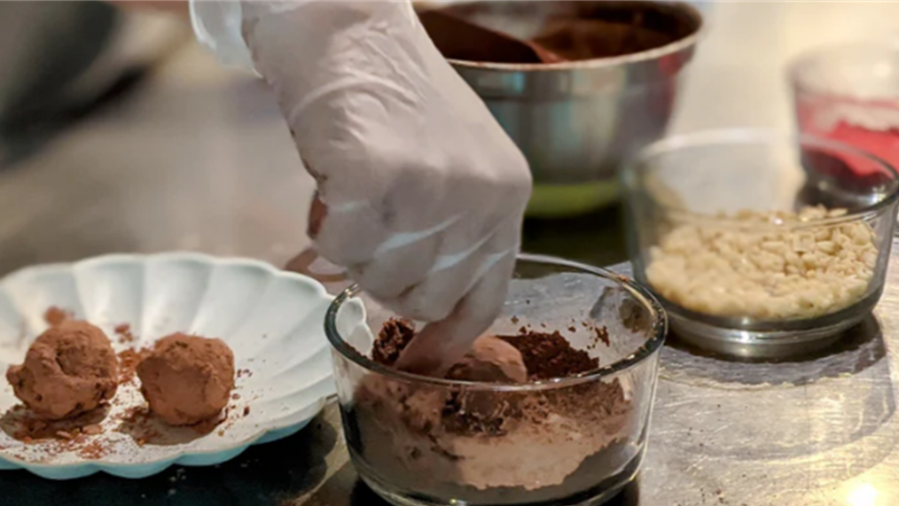 Hand dipping chocolates