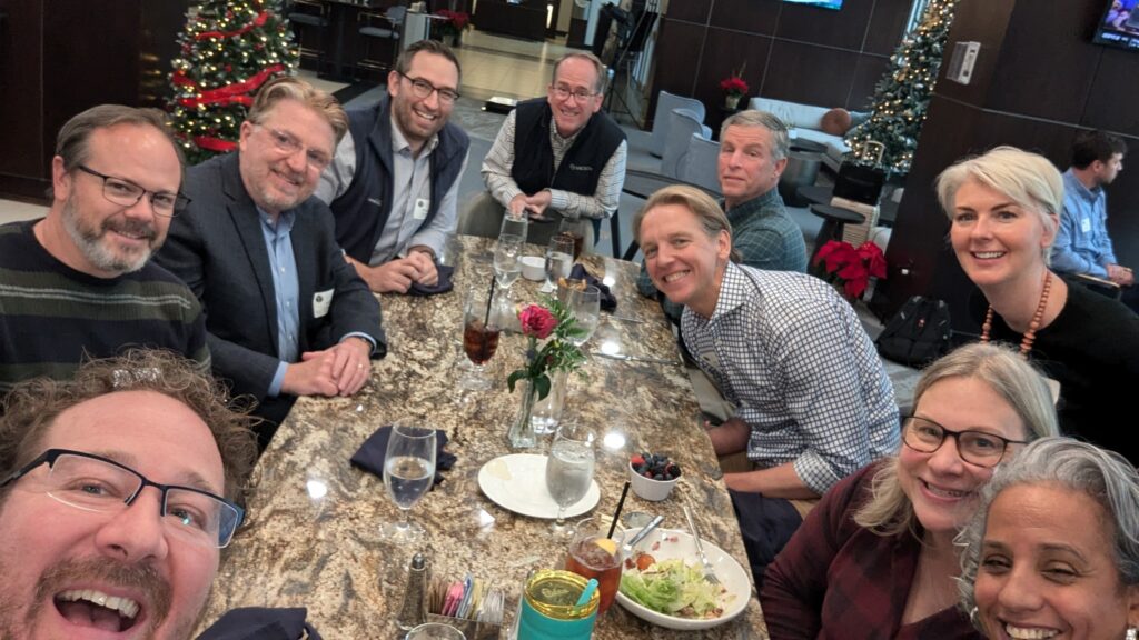 Roundtable Leaders enjoying lunch during peer group training