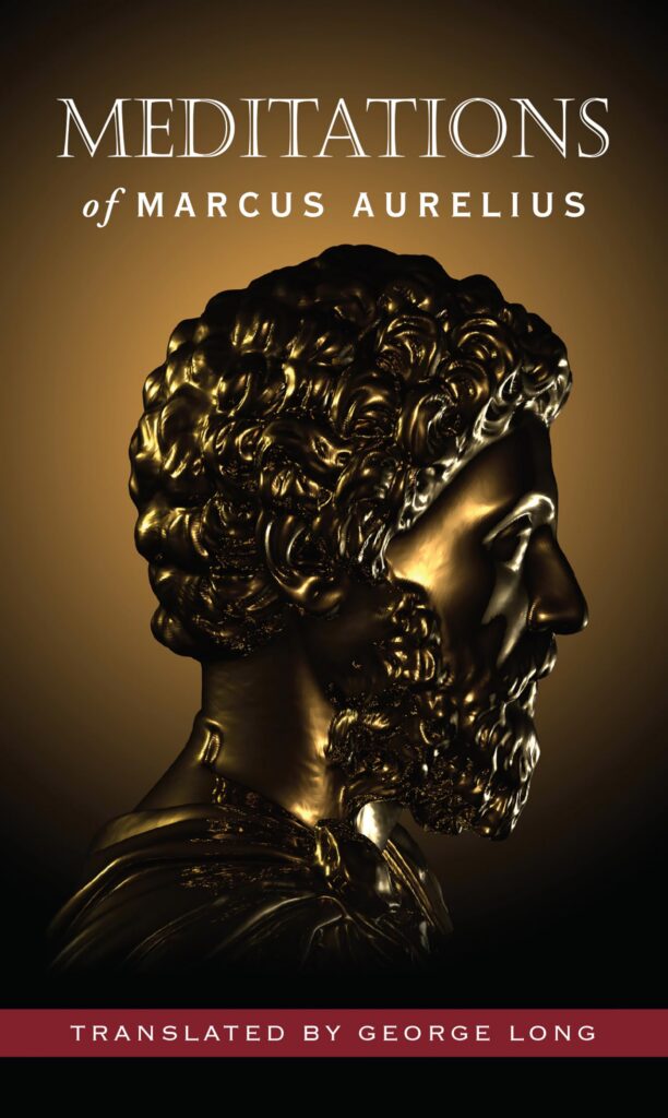 Cover of Meditations by Marcus Aurelius, a classic leadership and Stoic philosophy book on resilience, character, and perspective